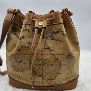 Geo Classic map print bucket bag